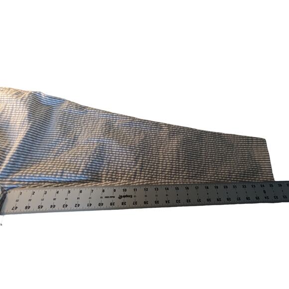 Jones New York Womens 12 Gray White Pants Vertical Stripes Cropped Eye Hook - Picture 5 of 13